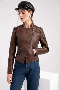 Chaqueta de Cuero de Alta Calidad con Diseño Moderno, Chaquetas de Motocicleta Impermeables para Mujer - Product Image 5