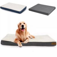 Nid de rectangle de chien lavable en mousse à mémoire de forme orthopédique imperméable de luxe doux