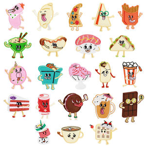 แพทช์ปักลายอาหาร โดนัท บิสกิต คุกกี้ เครื่องดื่ม มันฝรั่งทอด ป๊อปคอร์น <span class=keywords><strong>พ</strong></span>ิซซ่า แฮมเบอร์เกอร์ <span class=keywords><strong>คั</strong></span><span class=keywords><strong>พ</strong></span><span class=keywords><strong>เค้ก</strong></span> <span class=keywords><strong>เค้ก</strong></span> สำหรับรีดติดเสื้อผ้า ลดราคา - Product Image 1