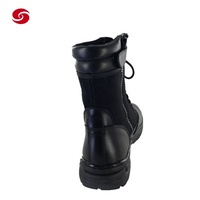 Bottes tactiques d'hiver en cuir pleine fleur noir XinXing pour hommes