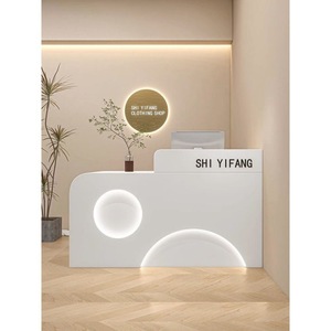 2025 New Best Selling Custom Reception <b>Desk</b> Beauty Salon Counter <b>Small</b> Reception Table Nail Salon Circular Reception <b>Desk</b> - Product Image 3