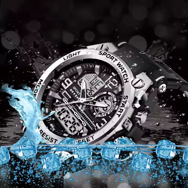 Men's Fashion Outdoor Sports Large Dial Trendy Multi Functional Men's Watch Wholesale Waterproof Watch Digital Watch