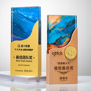 Trophée en métal cristallin 26x11,7 cm, gravure laser, impression numérique, récompense durable pour conférence, cadeau d'affaires - Product Image 3