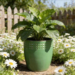 Jardinières en céramique verte Vente en gros Grands pots à fleurs pour jardins et patios pour balcon et <span class=keywords><strong>cour</strong></span> - Product Image 2