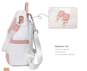 Trendy Koreanstyle <b>Leather</b> <b>Backpack</b> for Women New Arrival <b>Large</b> Capacity Casual Travel Daypack - Product Image 3