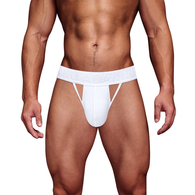 Adannu Brand Men's Low Waist Nylon Underwear Low-Rise Briefs and Bikini Briefs Breathable Knitted Fabric for Gay Adults