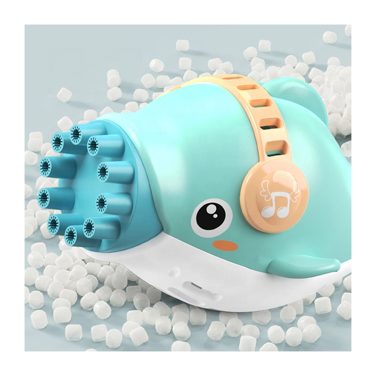 Kids Summer New Bubble Toy Blue Pink Dolphin 10 Holes Water Bubble Automatic Bubble Gun Toys