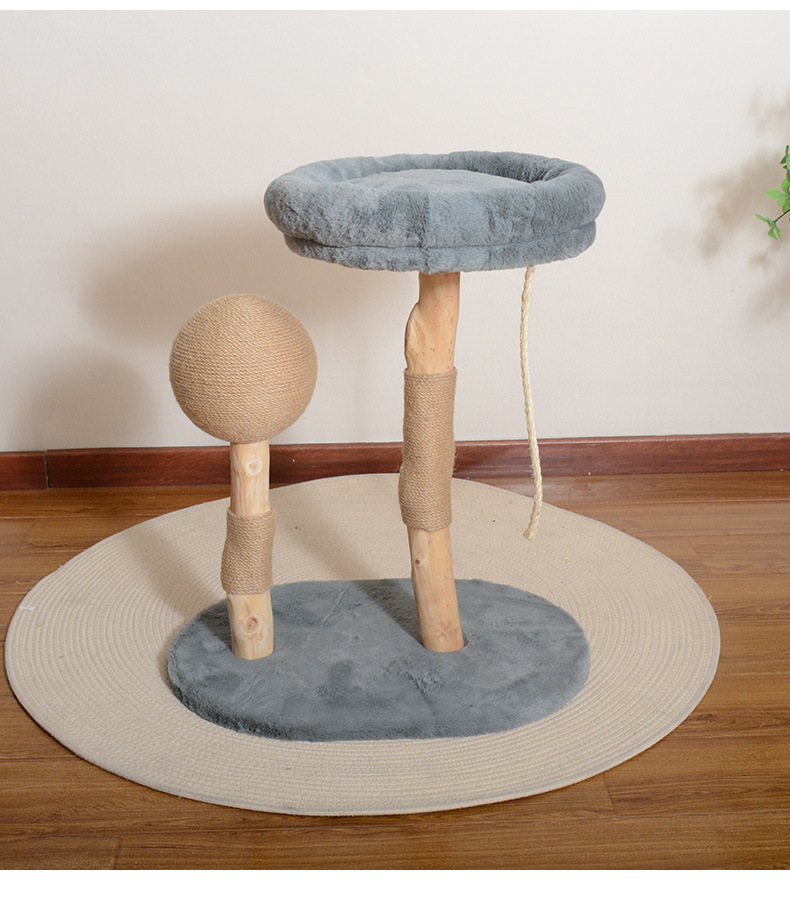 Marco trepador para gatos de madera frutal-bola de sisal