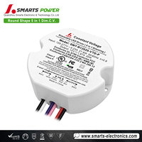 Mini Alimentation LED Triac Rond 5-en-1 Dimmable 0-10V 12V 24V 20W avec Protection Contre la Surchauffe pour Panneau LED