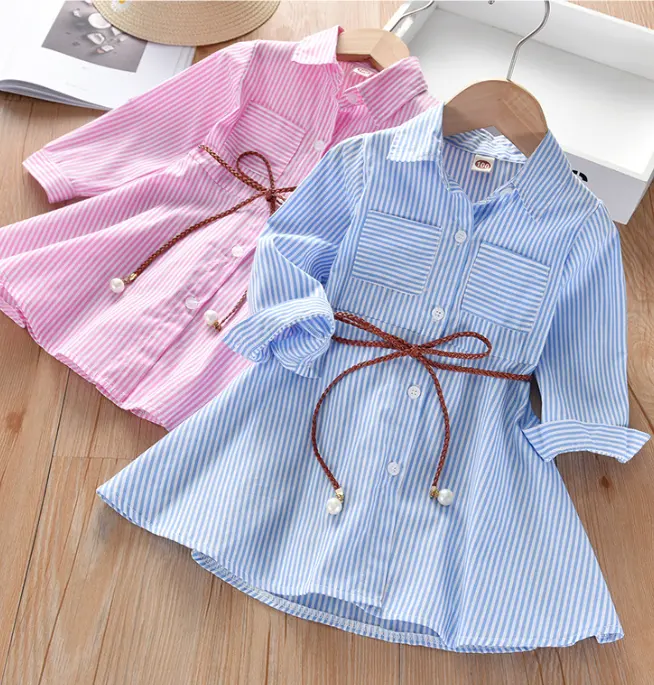 Nouvelles robes d'été pour filles Vêtements pour filles Jupe chemise pour enfants Robes pour filles