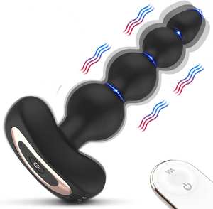 S-hande elektrikli silikon uzaktan vajina vajina seks oyuncak titreşimli popo fiş Anal boncuk seks oyuncakları erkekler ve kadınlar için - Product Image 2