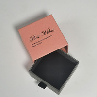 Boîte cadeau en papier pour bijoux, petite, rose, avec logo en feuille d'or, tiroir pour bagues, bracelet, emballage de bijoux, boîte mignonne pour petite entreprise