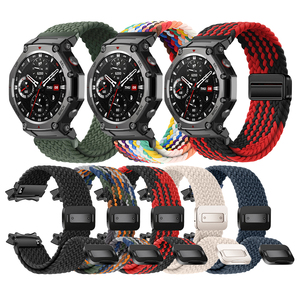 Eraysun Cierre magnético de tela suave para <span class=keywords><strong>Huami</strong></span> <span class=keywords><strong>Amazfit</strong></span> T-Rex <span class=keywords><strong>2</strong></span> y 3, bandas de reloj, barra de herramientas, bandas de reloj deportivas de bucle de nailon - Product Image 1