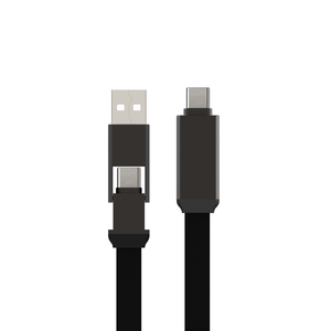 Sạc đa năng hợp kim kẽm 6A PD 100W <span class=keywords><strong>4</strong></span> trong <span class=keywords><strong>1</strong></span>, sạc nhanh USB A sang C, cáp Type C, cáp 100W cho điện thoại di động và máy tính xách tay - Product Image 1