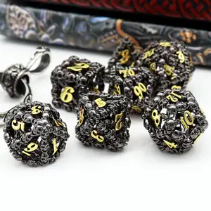 Metalen Holle Bordspel Dobbelstenen Set Veelvlakte Scherpe Rand D20 Toren Custom Metalen Dnd Kerkers & Draken Holle Dobbelstenen Set