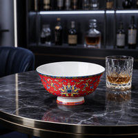 Nouvel ensemble de vaisselle en céramique émaillée à motif végétal de style chinois, compatible micro-ondes pour usage domestique, cadeau de déménagement de Jingdezhen