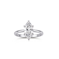 Bague de fiançailles en or massif 18 carats avec diamant de laboratoire LBR32 taille marquise 1,01 carat pour femme, idéale pour une demande en mariage, bijou raffiné, cadeau