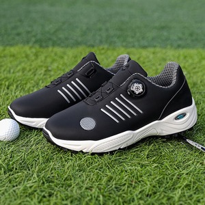 Zapatos de Golf Unisex Grises con Sistema de Cordones Boa, Parte Superior de PU, Suela de Goma, Entresuela de EVA, Forro de Malla, Diseño Transpirable e Impermeable - Product Image 2