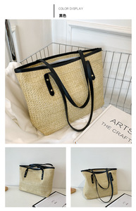 <span class=keywords><strong>Sac</strong></span> à main <span class=keywords><strong>de</strong></span> luxe pour femmes, Simple, <span class=keywords><strong>pas</strong></span> <span class=keywords><strong>cher</strong></span>, luxe, haute qualité, tissé, paille, vacances, plage, sacoche à bandoulière, nouvelle collection 2023 - Product Image 6