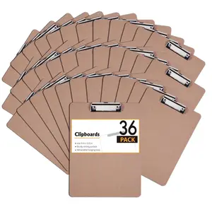 Myway Lot de 36 presse-papiers en bois de taille lettre Clip à profil bas Presse-papiers en carton dur recyclé avec suspension pour l'école