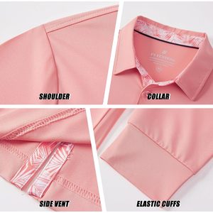 Polo para Hombre de Manga Corta, Color Sólido, Secado Rápido, Ropa de Golf de Alto Rendimiento, Tejido de Poliéster - Product Image 4