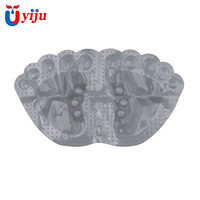 Tapis de Douche Antidérapant YIJU Moderne en PVC Écologique et Antibactérien avec Ventouses en Forme de Pieds pour Salle de Bain et Baignoire