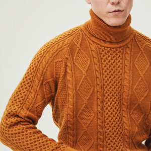 STREETLUX-Suéter de Punto Personalizado para Hombre, Suéter de Cuello Alto a Rayas, Tejido de Punto de Algodón - Product Image 2