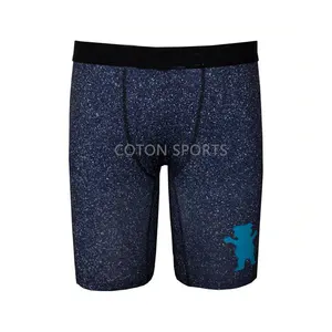 Vente en gros personnalisée sublimation impression numérique Short de compression pour hommes Poches Sports Running Tight Men Gym Shorts