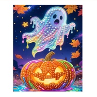 Fabricant de décoration intérieure, livraison directe en gros, artisanat DIY, décoration d'Halloween, jouet fantôme, kit de peinture artistique avec perles et diamants