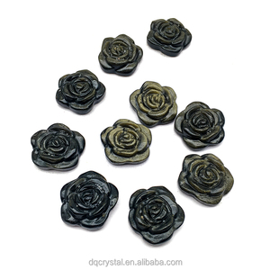 Vente en gros de fleurs en cristal d'<span class=keywords><strong>obsidienne</strong></span> <span class=keywords><strong>dorée</strong></span> naturelle, artisanat en cristal, mini fleur de rose en <span class=keywords><strong>obsidienne</strong></span> <span class=keywords><strong>dorée</strong></span> de 3 cm pour cadeau - Product Image 3