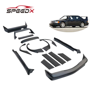 Mercedes W201 190E vücut kiti Evo2 için ön tampon arka tampon çamurluk Spoiler yan etek difüzör - Product Image 3