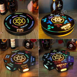 LED Illuminated Game Wheel Full Color Printing Wavy <b>Corners</b> Electronic Russian Roulette KTV <b>Bar</b> Drinking Game Props - Product Image 5