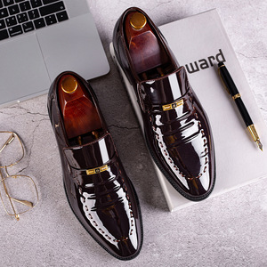 Scarpe Oxford Eleganti da <span class=keywords><strong>Uomo</strong></span> in Pelle Italiana 38-49, Suola in <span class=keywords><strong>Gomma</strong></span> EVA, Nere, con Tacco Alto, Ricamate, Leggere - Product Image 3