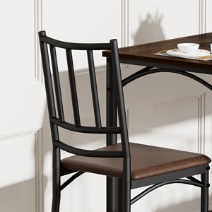 Juego de Mesa de Comedor de Madera Industrial con 4 Bancos y Sillas de Barra para Cocina, Desayuno, Salón y Fiestas - Product Image 6