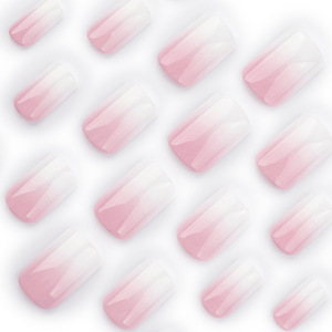 Nuevo Producto: <span class=keywords><strong>Uñas</strong></span> Postizas Minimalistas en Degradado Rosa <span class=keywords><strong>y</strong></span> Blanco, Forma Cuadrada Corta, Adhesivas, Simples <span class=keywords><strong>y</strong></span> <span class=keywords><strong>Elegantes</strong></span> - Product Image 4