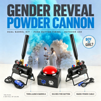 Machine à révélation du sexe et canon à poudre avec effet fumigène pour les anniversaires et les fêtes - Utilisation extérieure écologique
