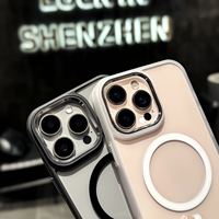 Coque de téléphone antichoc TPU + PC Ins de charge sans fil magnétique forte à changement de couleur pour 12 16 Pro Max 17 Air