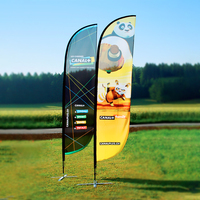 Promotion Drapeau Personnalisé Classe Grands Drapeaux De Football Bord De La Route En Plein Air Drapeau De Plage Personnalisé Pas Cher Flex Bannière Stand Extérieur