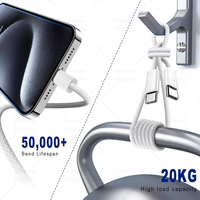 Câble de charge double tête Type-C avec matériau tressé pour une charge rapide et une transmission de données