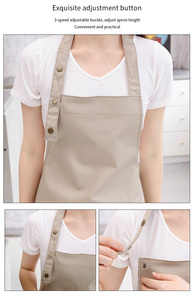 Delantal de herramienta de algodón de barman impermeable negro de alta calidad personalizado de nuevo diseño delantal de lona con espalda cruzada delantal de trabajo de cocina - Product Image 2