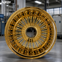 Jantes NJQS All Gold Multi Spoke 13x7 Or Lowrider Wire Wheels