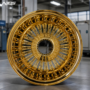 Jantes NJQS All Gold Multi Spoke 13x7 Or Lowrider Wire Wheels - Product Image 3