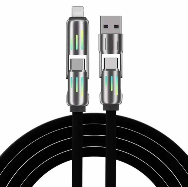 60W 4-in-1 USB C Data Cable Fast Charge Nylon Multi-Functional for Mobile Phone & Computer