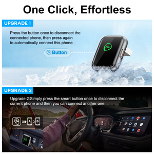 Boîtier en alliage métallique Wifi 6 - Mini édition adaptateur sans fil 2 en 1 Carplay <span class=keywords><strong>Android</strong></span> <span class=keywords><strong>Auto</strong></span> USB <span class=keywords><strong>A</strong></span> et Type C pour Apple Car iPhone 16 - Product Image 3