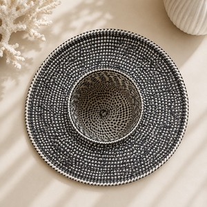 Sombrero de Sol de Hojas de Palma Lontar Naturales con Diseño Étnico Pintado a Mano y Bordado para Viajes, Pesca, Playa, Uso al Aire Libre, Unisex - Product Image 3