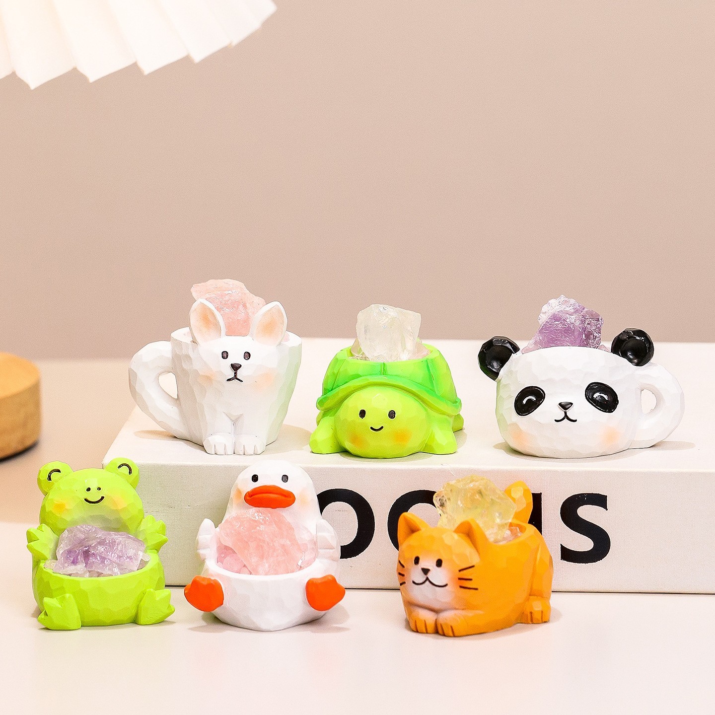 Cartoon animals [a set of six, no duplicates]