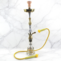 Composant de chicha en or et argent sculpté, tige de chicha en métal, motif rétro, pièce de chicha durable, accessoire de chicha