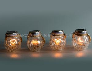 Nouveau papillon lune coeur amour à l'intérieur simulé fissure boule bocal en verre suspendu panneau solaire lumière de <span class=keywords><strong>jardin</strong></span> - Product Image 2