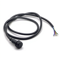 Connecteur de câble femelle étanche avec capuchon anti-poussière et capuchon torsadé, longueur du câble 2,5 mètres, 2464 RVV 0,3*5 conducteurs