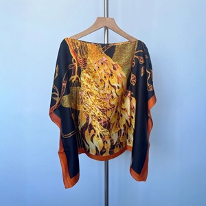Écharpe en satin de polyester PROMISTAR, longue, rayée, imprimée, pour l'été, voyage, châle de protection solaire haut de gamme, à la mode, vente en gros pour femmes - Product Image 3